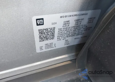 2025 Chevrolet Trax Fwd Ls from USA, damaged, VIN KL77LFEP0SC168167